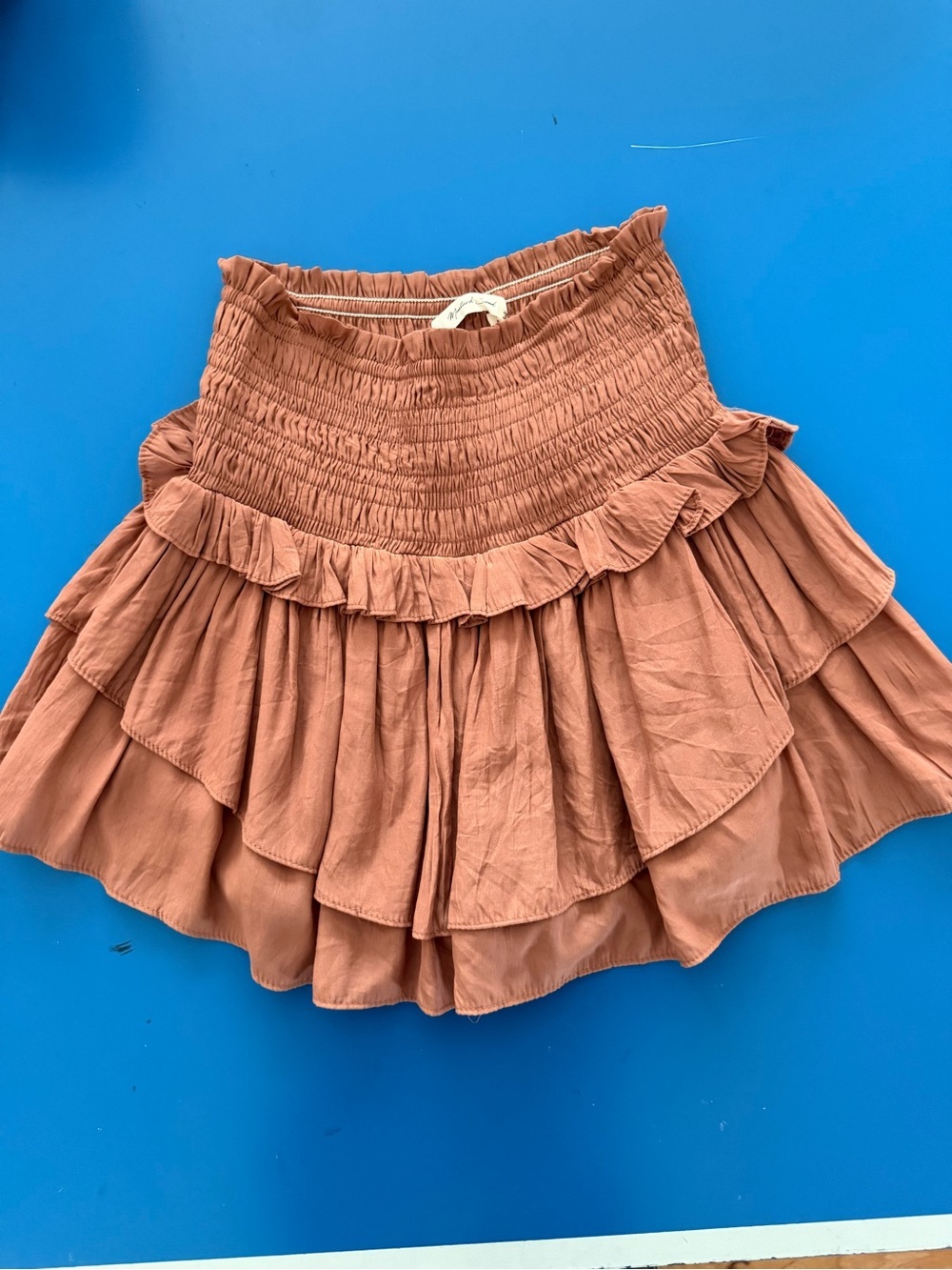 Mustard Seed Rust-Terracotta Tiered Ruffle Skirt. Size S. Excellent Condition.